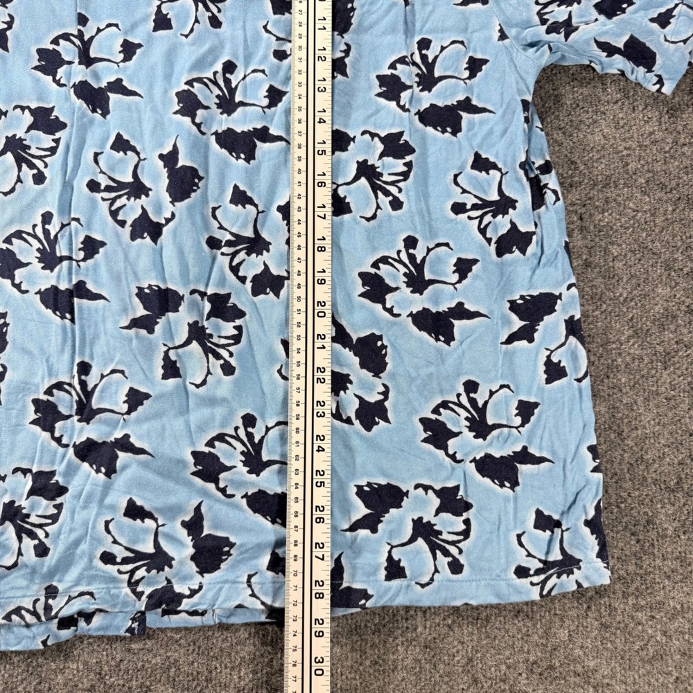 Vintage Guess Jeans Hawaiian Shirt XL Blue Floral Rayon Button Down Mens Y2K 90s - Picture 7 of 7